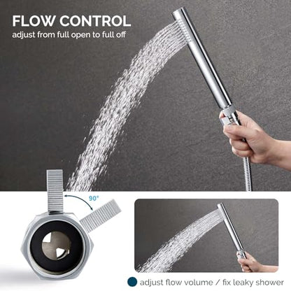 Angle Simple Shower Shut Off Valve, Water Flow Pressure Restrictor, Chrome - color: Chrome