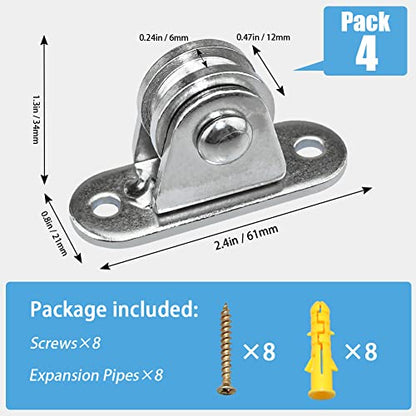 Small Pulley Block Silent Wall Mount Pulley Wheel