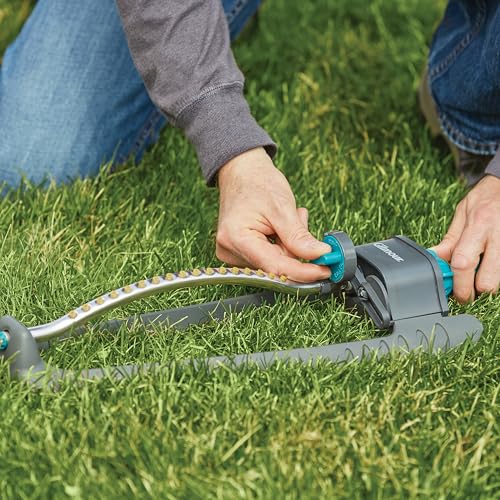 Gilmour Adjustable Rectangular Lawn Sprinkler, Water Sprinkler for Large Area Coverage, Hose Sprinkler for Lawn and Garden, Gray