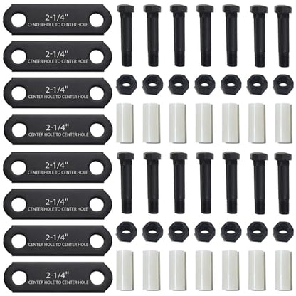 2 Pack 2-1/4" Tandem Axle Trailer Shackle Kit - size: 8Pcs 2-1/4" shackle straps