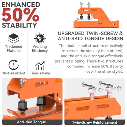 Tractor Bucket Hitch Clamp on Trailer Hitch 2” Receiver, Non-Slip, Orange - color: Orange