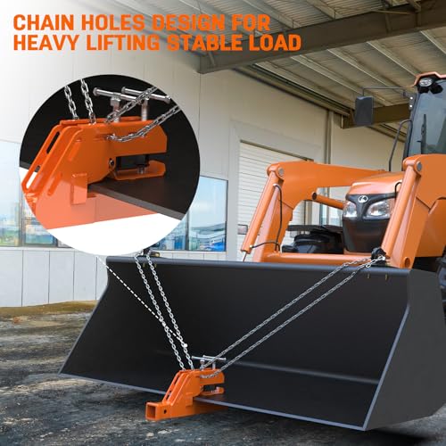 Tractor Clamp on Trailer Hitch, Tractor Bucket Hitch 2" Receiver Adapter - color: Orange