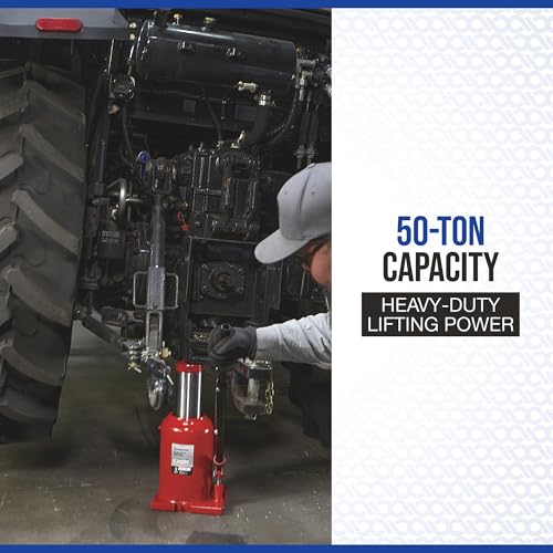 Strongway 50-Ton Hydraulic Bottle Jack with Welded Base