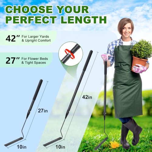 27" Grass Whip with Double-Edged Serrated Sharp Blade, Heavy Duty Scythe Tool with Soft Foam Grip, Weed Whip, Grass Sickle Garden Tool for Cutting Tall Grass and Weeds in Yards, Fields, and Ditches