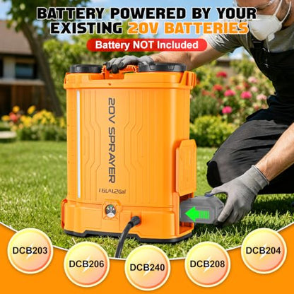 4.2Gal Auto-Mixer Backpack Sprayer Compatible for Dewalt 20V Battery