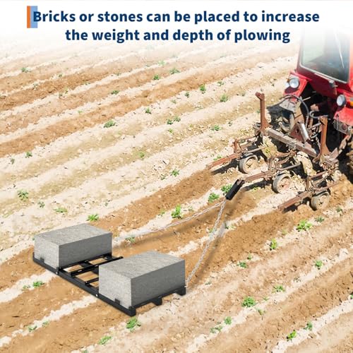 4FT Heavy Duty Drag Harrow for ATV/UTV with Adjustable Bars - color: Black