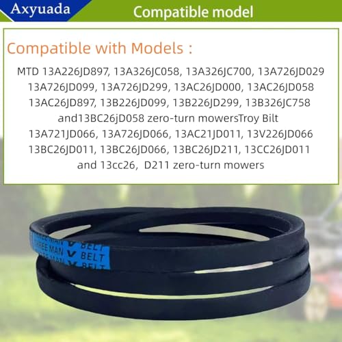 2Pack 954-05001 754-05001 Lawn Mower Deck Belt 1/2" x 43.5" - size: 954-05001(1/2" X 43.5")