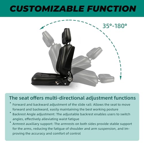 Universal Forklift Tractor Lawn Mower Seat with Headrest