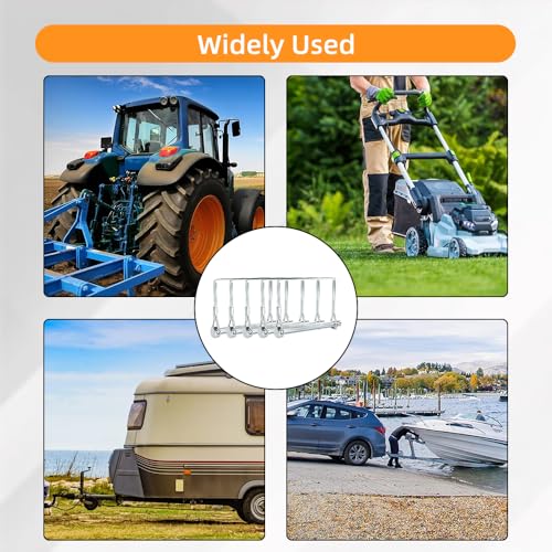 15Pcs Silver Wire Lock Pin Set, 5/16”x 2-1/2” Heavy Duty Square Trailer Coupler Pin, Zinc Plated Carbon Steel Safety Locking Pin for Trailer, Truck, Tractor, and Towing Hitches - size: 5/16“ x 2-1/2”