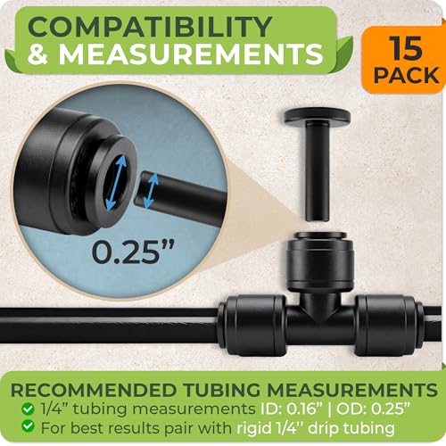 CARPATHEN 1/2" to 1/4" Barbed Tee Quick Connector, 2 Way Fittings, Parts