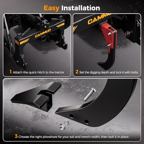 CAMMOO Hitch Mounted Trencher Ripper, 2" Receiver, Red - color: Red