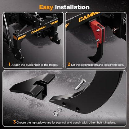 CAMMOO Hitch Mounted Trencher Ripper, 2" Receiver, Red - color: Red