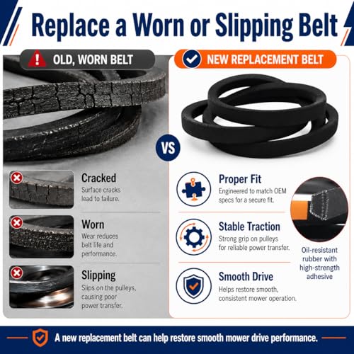 1pack 954-0467A 754-0467 Lower Drive Belt, 5/8" x 91" Lawn Mower Transmission Drive Belt Replacement Compatible with MTD Cub Cadet LTX1040, Troy-Bilt Bronco, Craftsman LT2000, Toro LX420 LX460