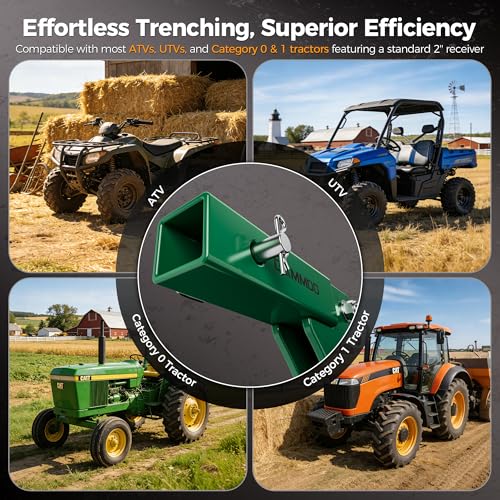 CAMMOO Hitch Mounted Trencher Ripper, Green - color: Green