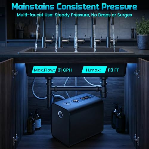 Whole House Water Pressure Booster Pump, 3/4 HP 220V AC Permanent Magnet Motor, Self-Priming Smart Pump for Home, Apartment, Shower, Garden Irrigation, Shallow Well, RV