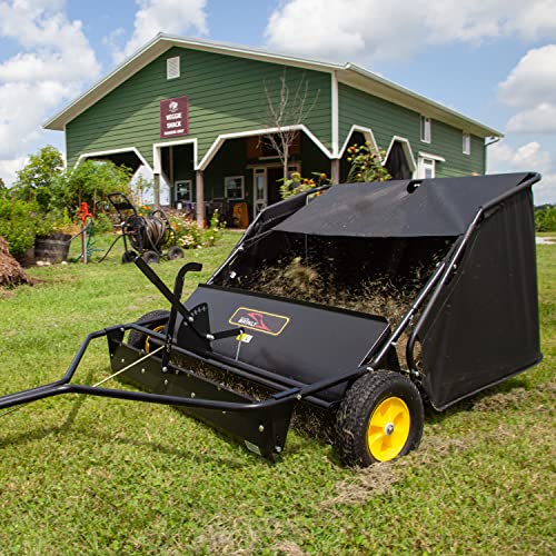 Brinly STS-42BHDK-A 40" Tow-Behind Lawn Sweeper with Dethatcher and Hamper Windscreen - size: 40"