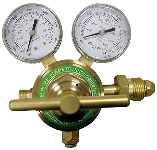 Flame Tech Nitrogen Regulator for Argon Gas, High-Pressure Piston