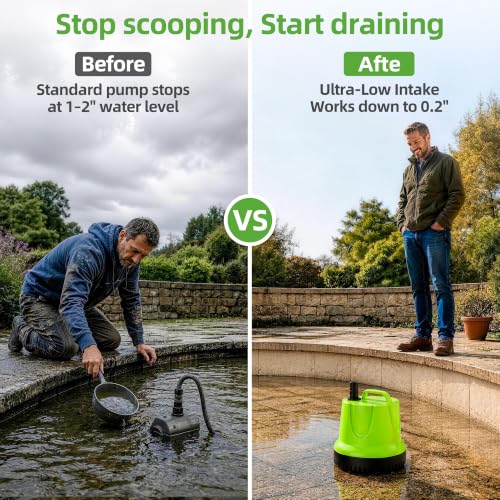 FREESEA Durable Small Pond Pump: 365+ days Continuous Operation - size: 100W/1100GPH