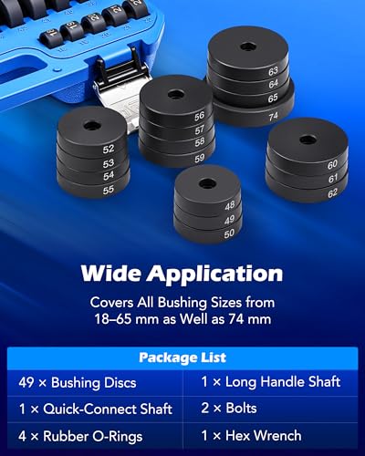 OMT Bushing Driver Set & Transmission Bearing Race Seal Installer Kit - color: Silver Handle, size: 52pc Bushing Driver Kit