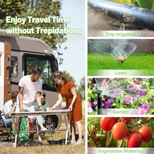 Smart Water Sprinkler Timer with 2 Outlets, Faucet Hose Timer for Garden - color: Black, size: 2 Outlets - TT