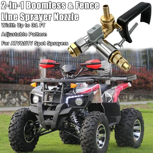 1-Pack Boomless & Fence Line Sprayer Nozzle for ATV – Brass Construction, 31FT Spray Swath, Adjustable Pattern, Universal Fit for Spot Sprayers.