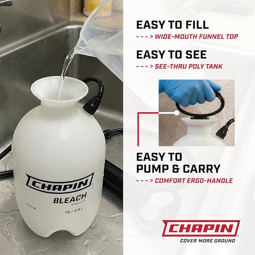 CHAPIN 22074 2-Gallon Bleach Pump Sprayer for Cleaning & Disinfecting - size: 2-Gallon