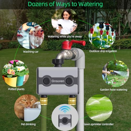 WiFi Sprinkler Timer 2 Outlet APP Control via 2.4Ghz for Garden - style: WIFI 2 outlets