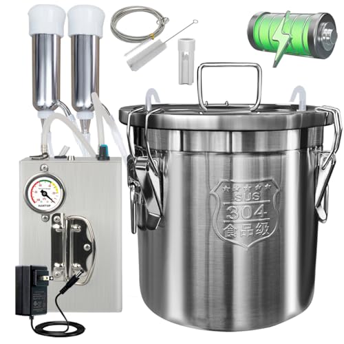 12L Cow Milking Machine, Hantop Pressure Gauge Pump Cow Milker (Pro Plus)