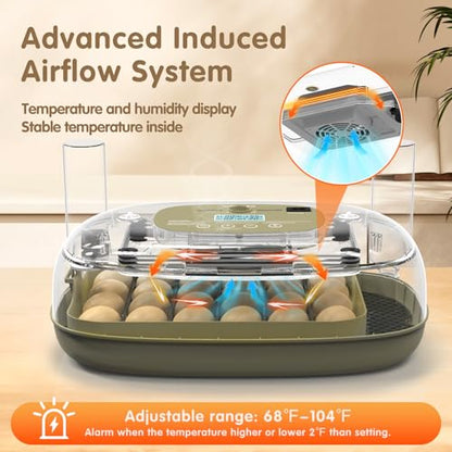 Egg Incubators Incubator for Hatching Eggs 24 Eggs Egg Incubator for Lab Home Farm with Automatic Egg Turning for Chicken, Ducks, Goose, Quail - size: 24 eggs