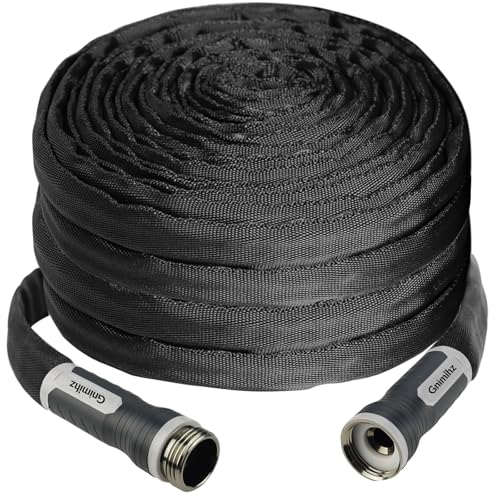 Garden Hose 50 ft, Made of TPE (BetterThan PVC/Hybrid Polymer), Lightweight yet Durable Water Hose with Ergonomic Grip, Drinking Water Safe Material, All-Weather, 3/4" GHT Fittings - color: Black, size: SwivelHandle 50ft