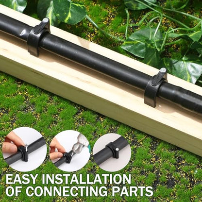 100 Pcs Drip Irrigation Tubing Mounting Clips, 1/2" and 5/8", Black - style: 1/2" and 5/8"