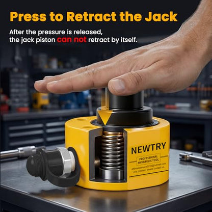NEWTRY 20T Low Profile Jack+ CP-180 Hand Pump, 1.18" Stroke Multi-Section - size: 20T Hydraulic Jack + cp-180 Pump