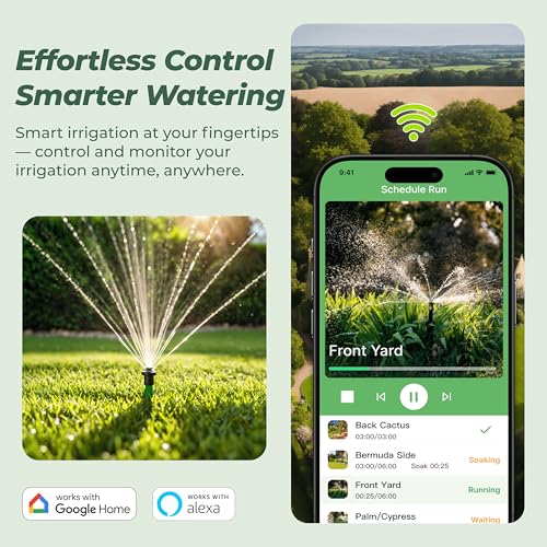 ImoLaza Outdoor Sprinkler Controller, 4-Zone Ultra WiFi Sprinkler Timer - color: Blue-4 Zone