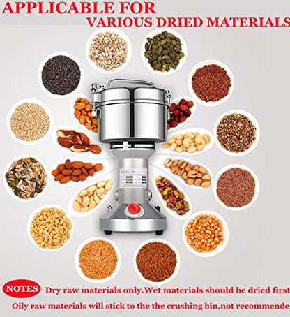 LEJIEYIN Electric herb Grinder 550g High Speed Electric Stainless Steel Spice Flour Mill Herb Grinder Powder Machine for Dry Food Grin - size: 550 g