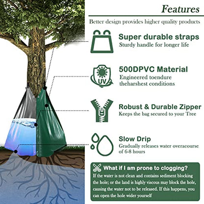 6 Pack 20 Gallon Tree Watering Bags, 6-8 Hours Slow Release PVC Irrigation