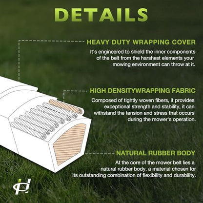D3951 Mower Deck Belt Fits Country Clipper Avenue Boulevard with 60" Deck - size: D3951
