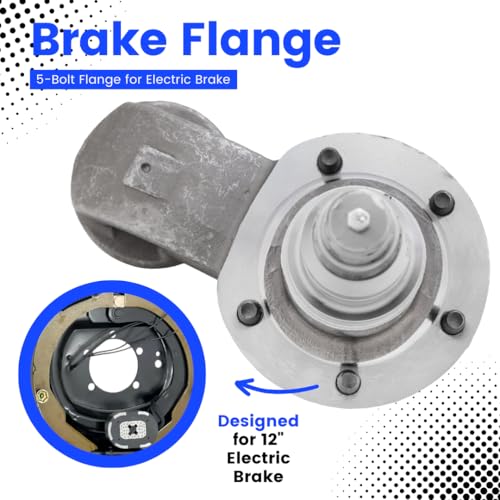 [2-Pack] SP300-4-Inch Drop Spindle #42, E-Z Lube, 5-Bolt Flange for 5,200–7,000 lb Trailer Axles - style: Spindle #42 - 5200-7000lbs - 4" Drop w/5-Bolt Flange