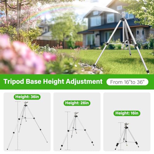 Heavy Duty Impact Sprinkler on Tripod Base,36 Inch Tripod Sprinkler - size: 36in