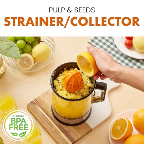 Elite Gourmet ETS740 Citrus Juicer, 2 Cones, 1.2L, Black/Stainless Steel - size: 40 ounce