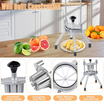 Commercial Lemon Slicer & Citrus Wedger, 4/6/8-Wedge Lemon Lime Cutter - size: Lemon Cutter + 3 Blade
