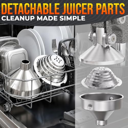 Cast Iron Juicer Hand Press, Heavy-Duty Squeezer (Silver) - color: Silver