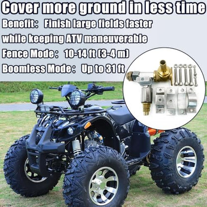 1-Pack Boomless & Fence Line Sprayer Nozzle for ATV – Brass Construction, 31FT Spray Swath, Adjustable Pattern, Universal Fit for Spot Sprayers.