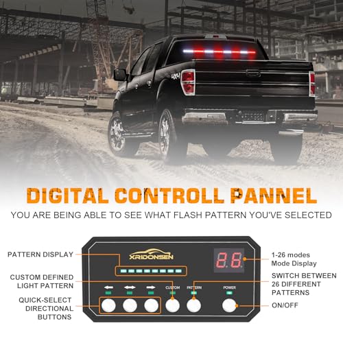 XRIDONSEN 35 inch Emergency Traffic Advisor Light Bar 48 LED Strobe Lights - color: Red/White