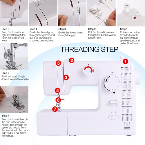 Multifunction Sewing Machine, 59 Stitches, Strong Motor, Full Metal Frame