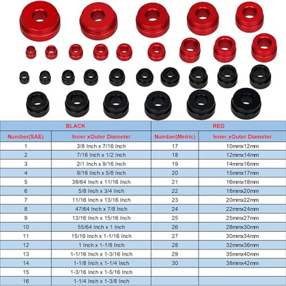 Bearing Press Kit, Bearing Race and Seal Driver Set, Bearing Race Punch Set with Seal Driver and Bearing Adapters, Bearing Seal Driver Kit (43 Piece Bearing Press Kit) - size: 43 Piece Bearing Press Kit