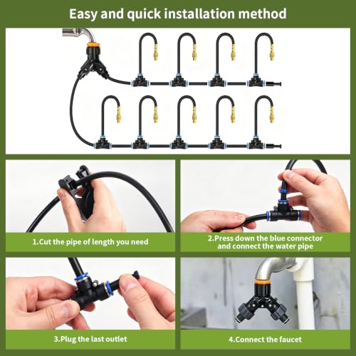 100FT Drip Irrigation System, 5/16” Tubing Automatic Garden Watering System - size: 5/16”