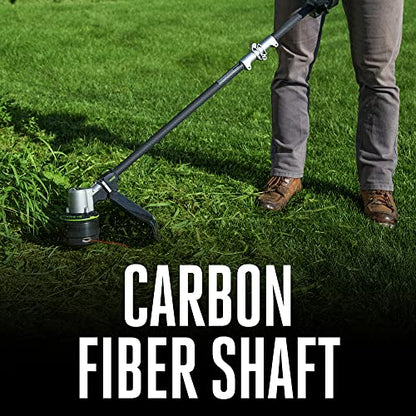 EGO POWER+ String Trimmer, Battery Powered, 16" Trimmer for Weeds and Grass with POWERLOAD, LINE IQ, Telescopic Carbon Fiber Shaft, Battery and Charger Not Included - ST1620T - style: 16" Line IQ/Telescopic (No Battery/Charger)