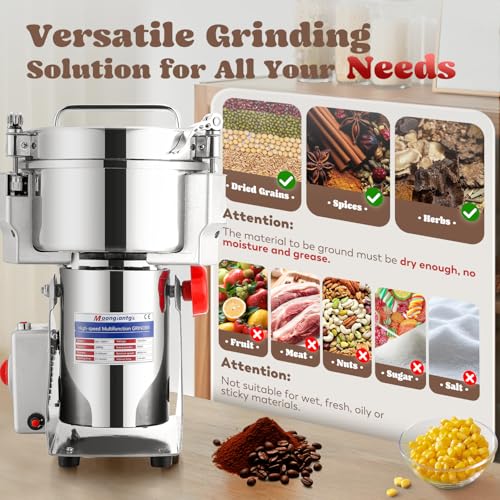 Moongiantgo Grain Mill Grinder Commercial Spice Grinder, 2000g Swing, 110V - size: 2000g Swing Type