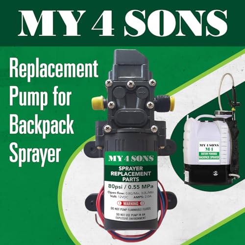 My 4 Sons Backpack Sprayer Water Pressure Pump with Automatic Regulator