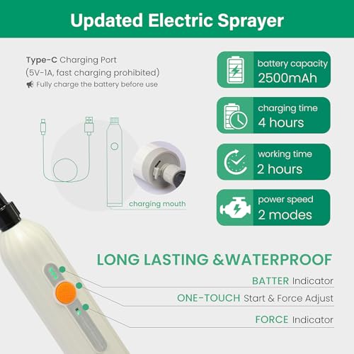 SunSettler 2 Gallon Electric Weed Sprayer with Telescopic Wand - size: 8L